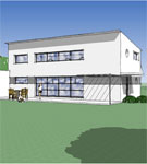 Perspective d'un loft, d'une maison ecologique Ecop Habitat