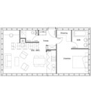 plan maison ecologique - Miniloft 66 V1 - Ecop Habitat